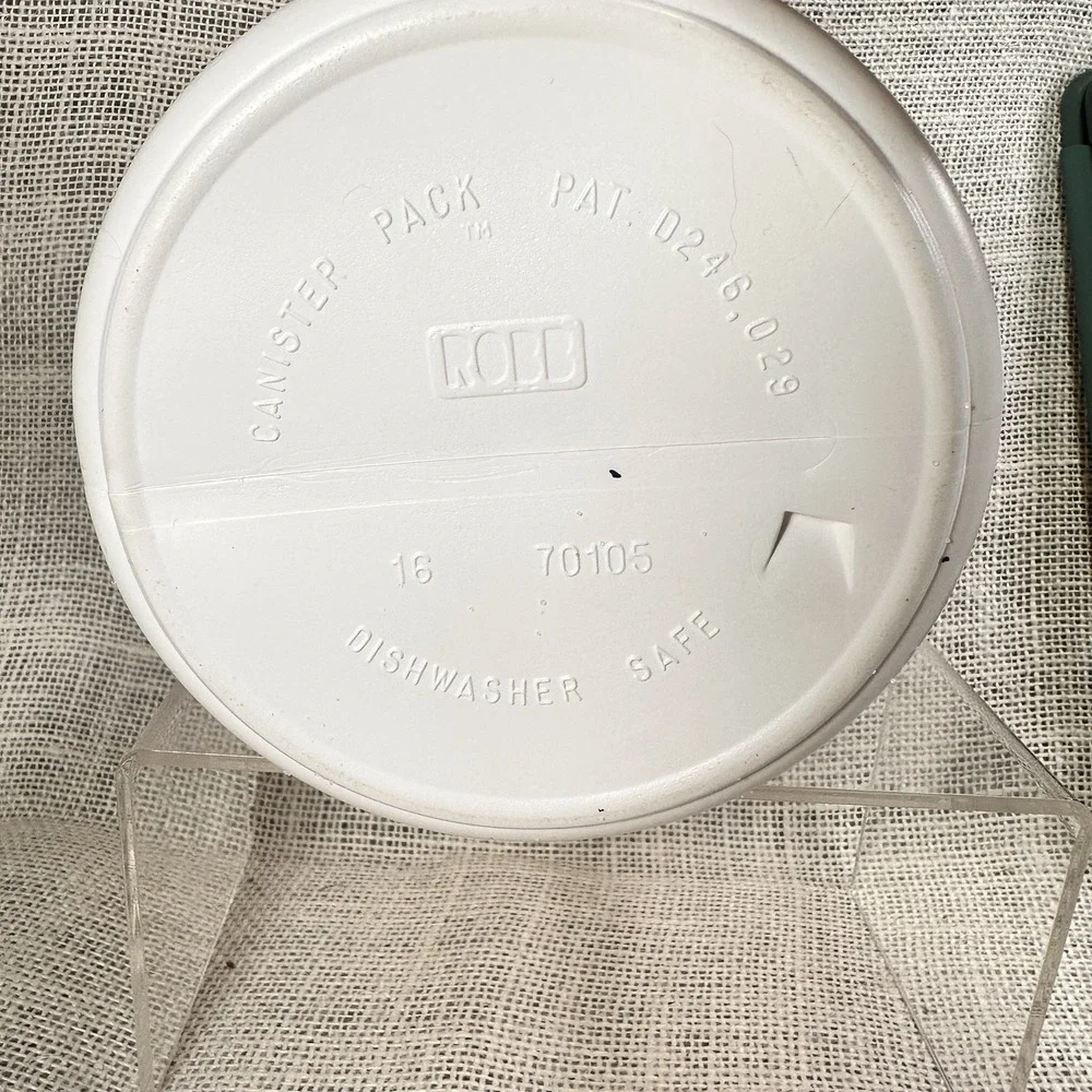 ROBB Yellow Gingham‎ Canister Pack 10105 Plastic Storage Container Lid USA